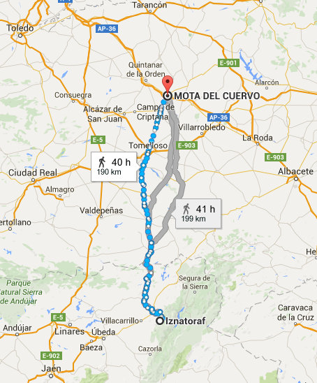 Camino desde Mota a Iznatoraf por la Cañada Real de Andalucía