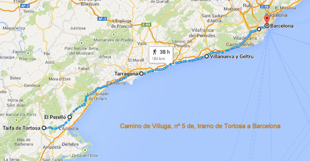 Camino de Villuga de Tortosa a Barcelona