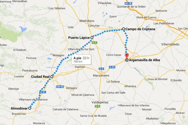 Mapa Argamasilla Almodóvar