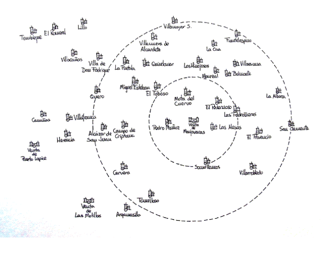 Mapa Circular en el entorno de Majanvacas.