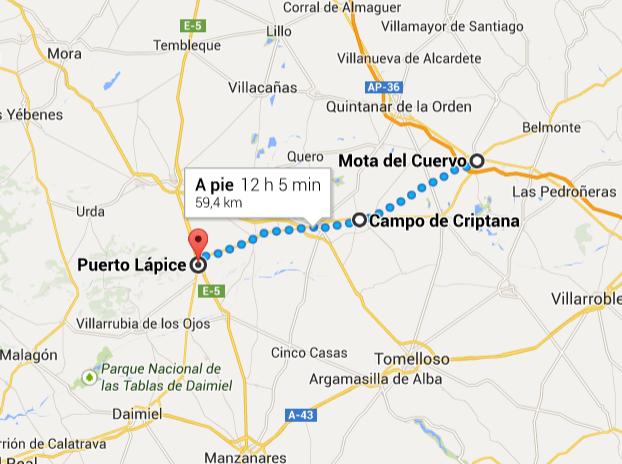 Mapa Mota Criptana Puerto Lápice2