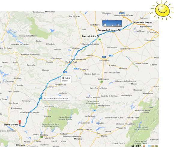 Mota del Cuervo, Campo de Criptana, Puerto Lápice, Sierra Morena