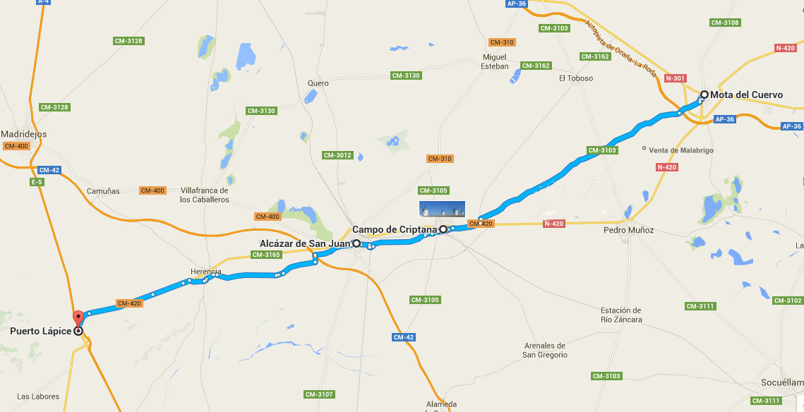 Mota,vm,Criptana, Alcázar, Puerto Lápice