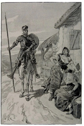 D. Quijote en la venta. grabado de Edouard Z